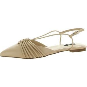 Nine West Womens Aida Tan Strappy Faux Leather Slingbacks Shoes NWT